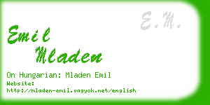 emil mladen business card